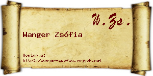 Wanger Zsófia névjegykártya
