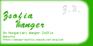 zsofia wanger business card